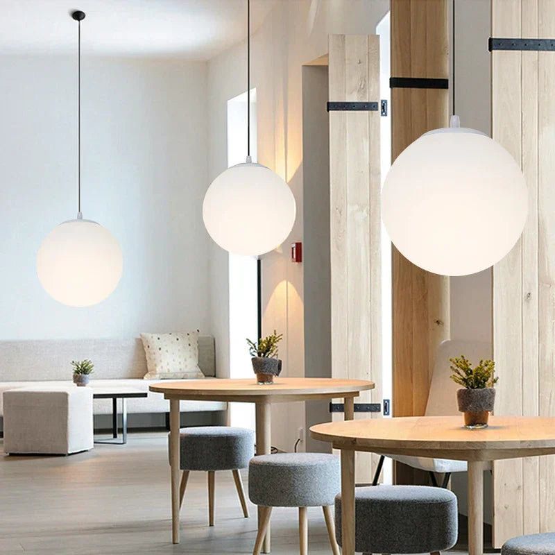 DecorBites™ Glass Ball Pendant Lights: Elegant Globe Hanging Lamps for Home, Restaurant & Bar.