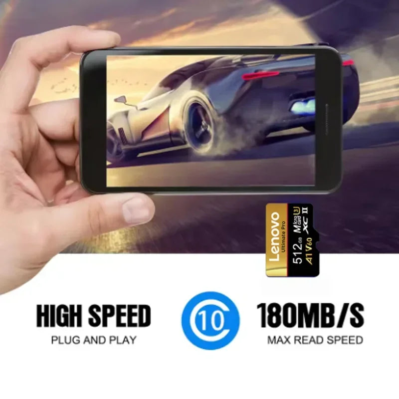 Lenovo 1TB Memory Card Stable Performance for Camera Surveillance Devices High Speed Micro TF SD Memory Card 512GB 256GB 128GB