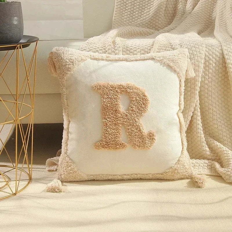 DecorBites™ Bohemian Tufted Tassel Cushion Cover | Plush Embroidered Decorative Pillow for Sofa