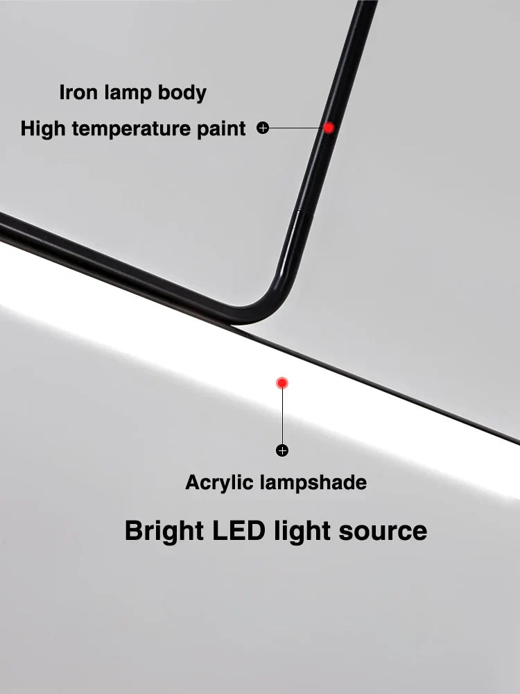 DecorBites™ Black LED Chandelier: Modern Dimmable Pendant Lights for Dining Room & Kitchen.