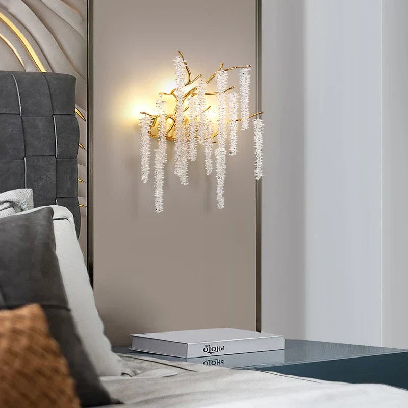 DecorBites™ Crystal Wistaria Ceiling Chandelier - Artistic Branch Design Pendant Lighting for Home Decor