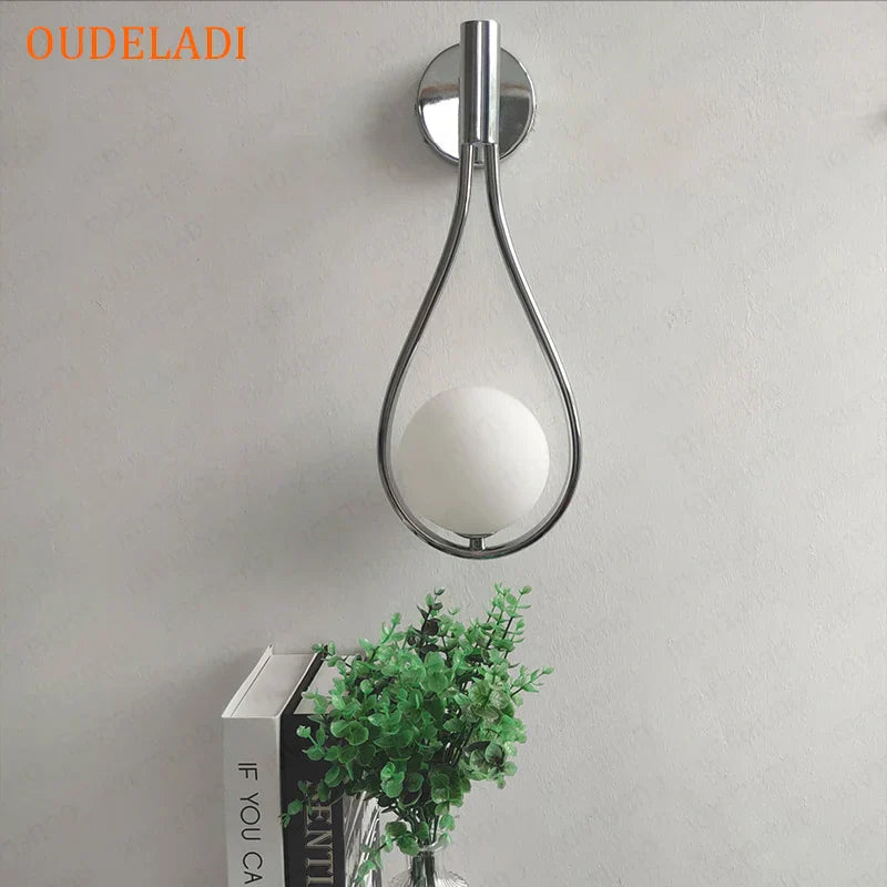 DecorBites™ Brass Glass Ball Wall Light Minimalist Living Room Decor Lighting Fixtures