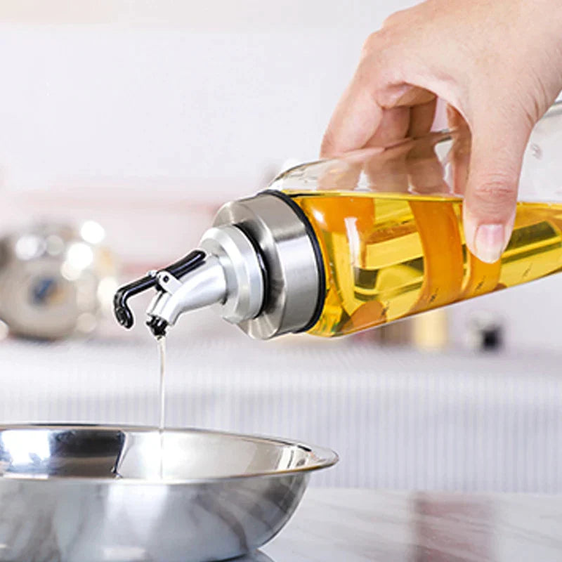 DecorBites™ Glass Seasoning Dispenser Bottle for Oil and Vinegar Storage - Kitchen Accessories