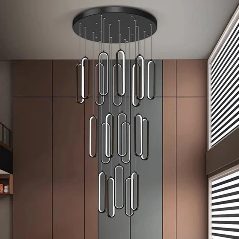 DecorBites™ LED Staircase Chandeliers | Modern Pendant Light for Living Room