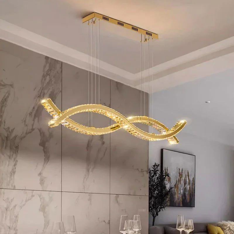 DecorBites™ Crystal Chandelier Pendant Light for Living and Dining Room Luxurious Ceiling Lighting
