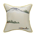 DecorBites™ Chinese Ancient Art Chinoiserie Landscape Embroidered Lumbar Pillow Cover