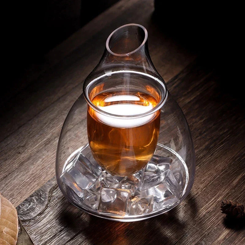 DecorBites™ Glass Wine Pot Transparent Sake Ice Jug Decanter Whiskey Dispenser