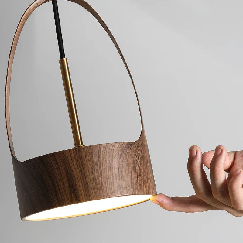 DecorBites™ LED Wood Grain Chandelier for Dining, Living, and Bedroom Ambiance