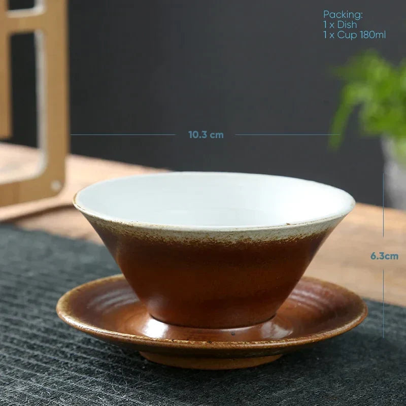 DecorBites™ Ceramic Latte Coffee Cup and Saucer Set for Afternoon Tea and Breakfast