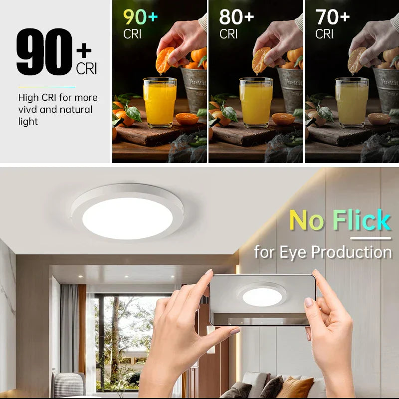 DecorBites™ LED Square Ceiling Light: Modern Kitchen Surface Mount Chandelier Fixture for Home Decor