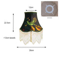 DecorBites™ Boho Bird Floral Jacquard Tasseled Lampshade - Maximalist Style