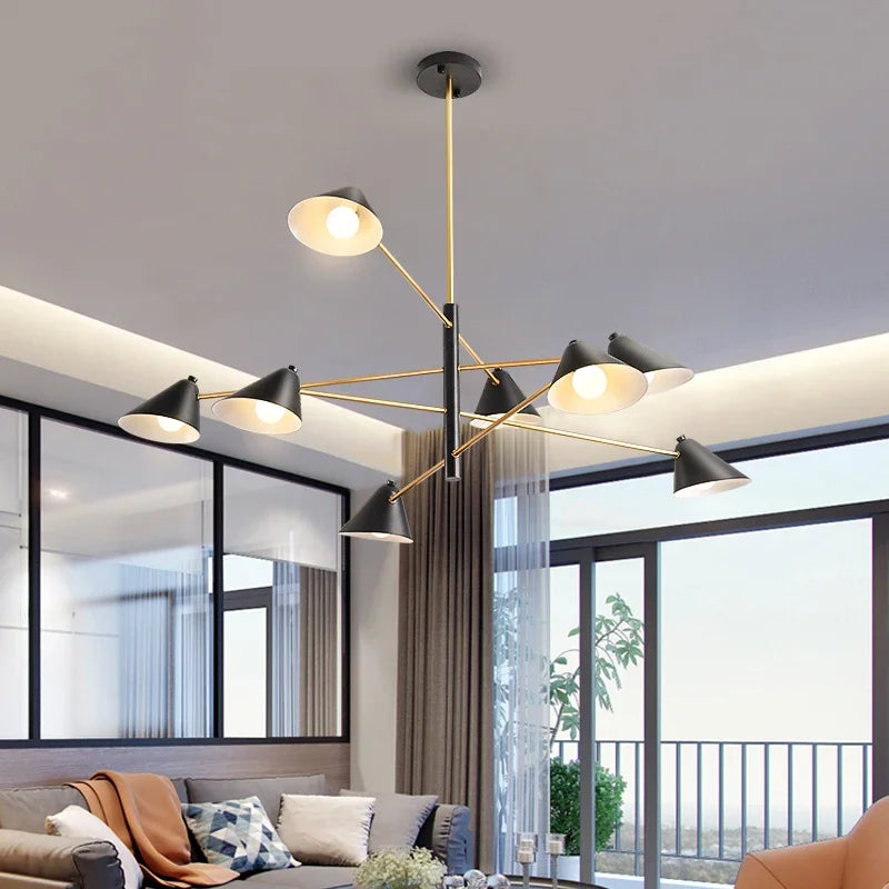 DecorBites™ Cone Shade Chandelier: Minimalist Nordic Design for Living and Dining Rooms