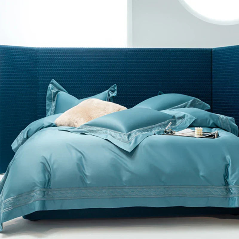 1400TC Egyptian Cotton DecorBites™ Bedding Set with Wide Edge Embroidery & Hollow Out Design