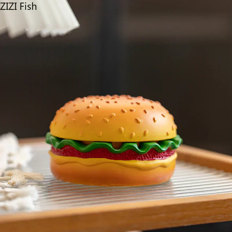 DecorBites™ Cartoon Burger Ashtray: Fun Resin Smoking Accessories for Office Table