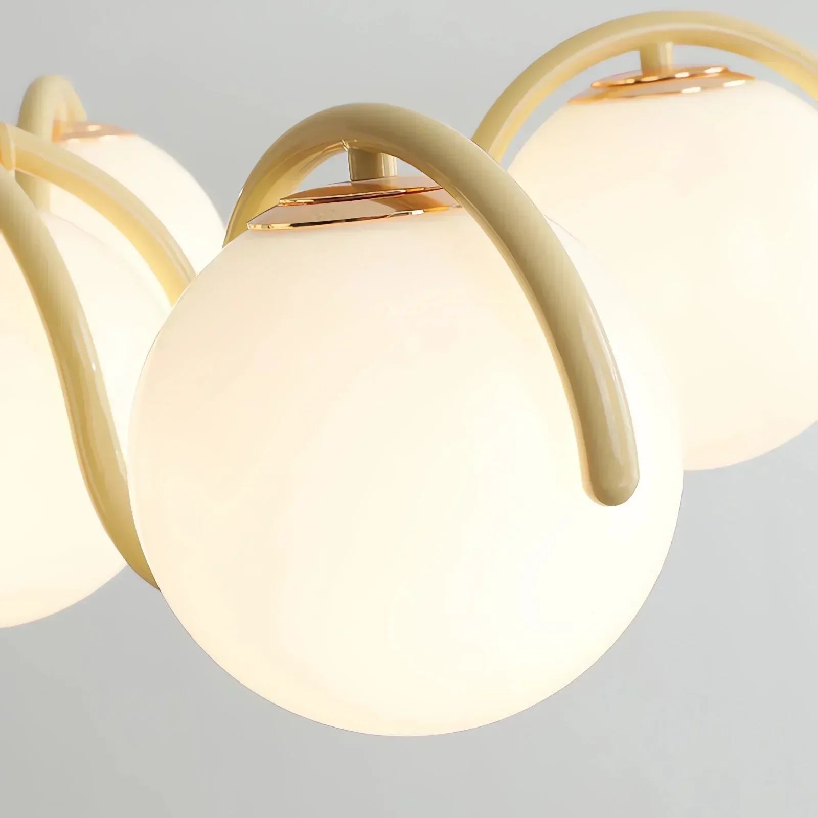 DecorBites™ Bean Glass Pendant Light, red & cream, Minimalist Nordic Chandelier for Living Room, Bedroom, Dining & Study