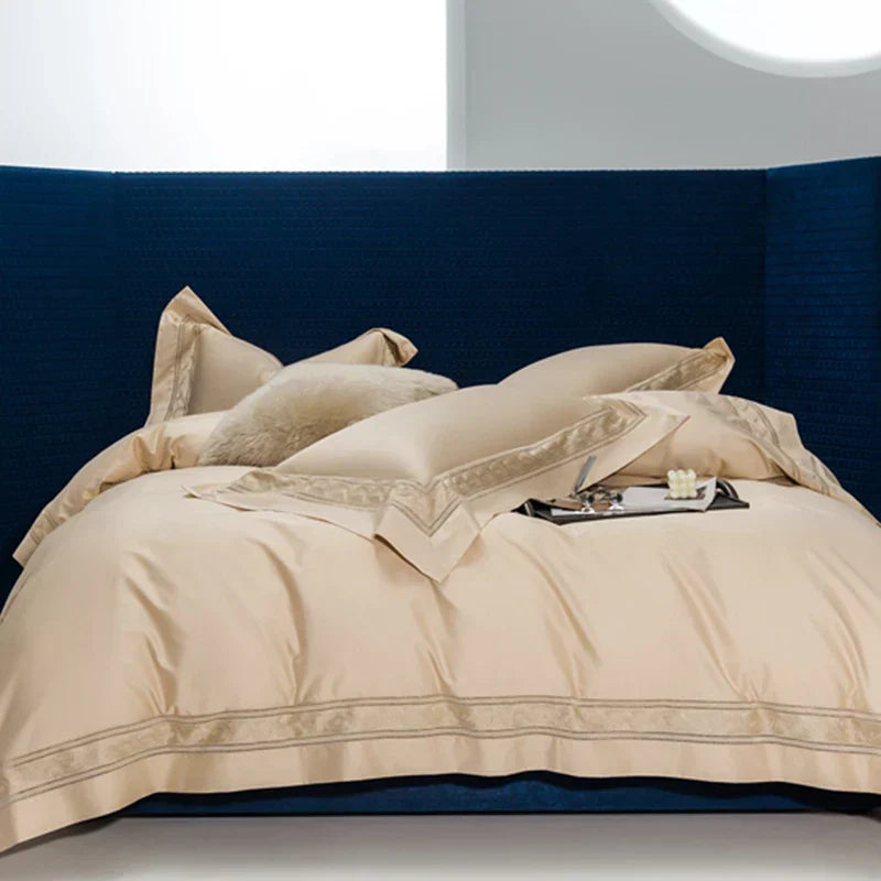 1400TC Egyptian Cotton DecorBites™ Bedding Set with Wide Edge Embroidery & Hollow Out Design