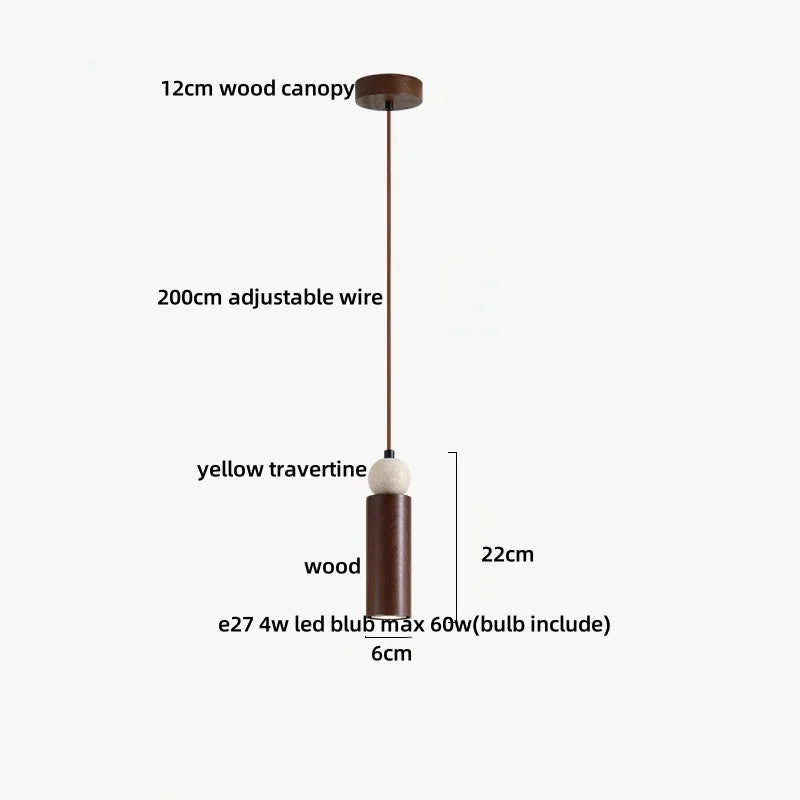 DecorBites™ Iron LED Pendant Light Fixture for Home Living Room, Restaurant Yellow Travertine Ball Hang Lamp