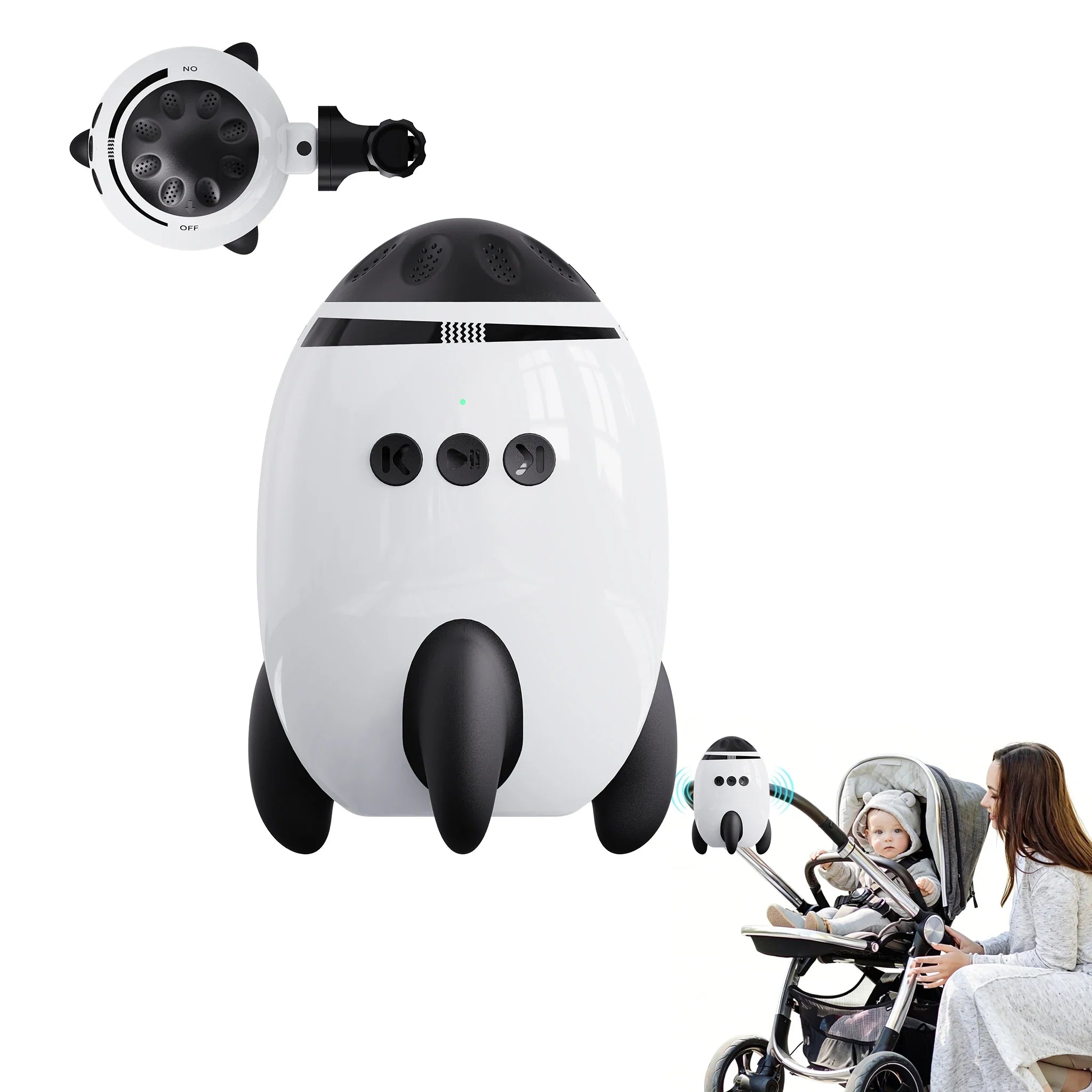 Portable automatic baby rocker, compatible with strollers, hands-free rocking function, with Bluetooth lullabies
