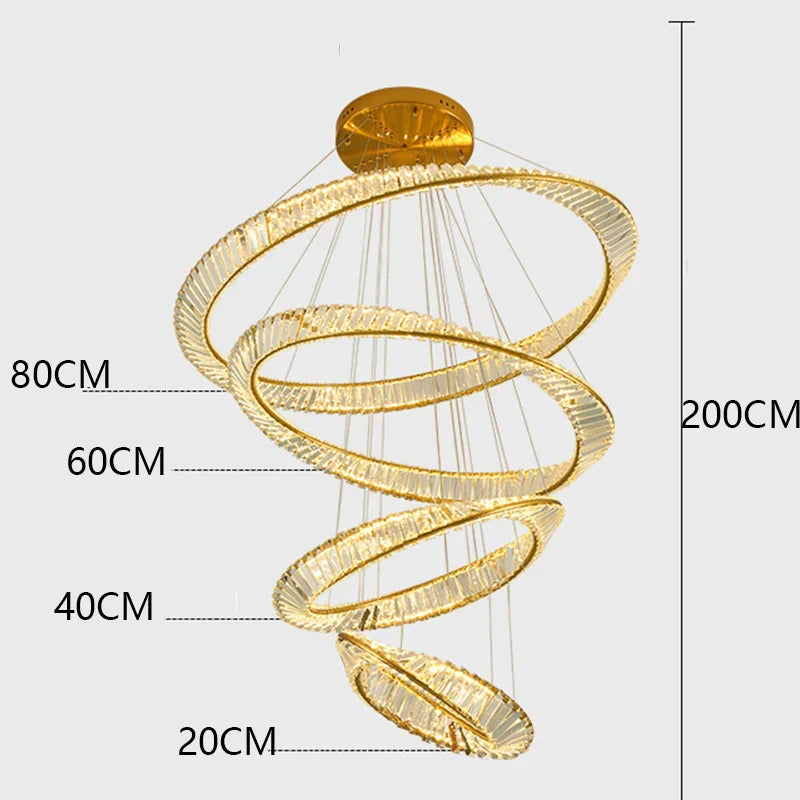 DecorBites™ Crystal Chandelier - Stair & Living Room Pendant Lights - Interior Lighting