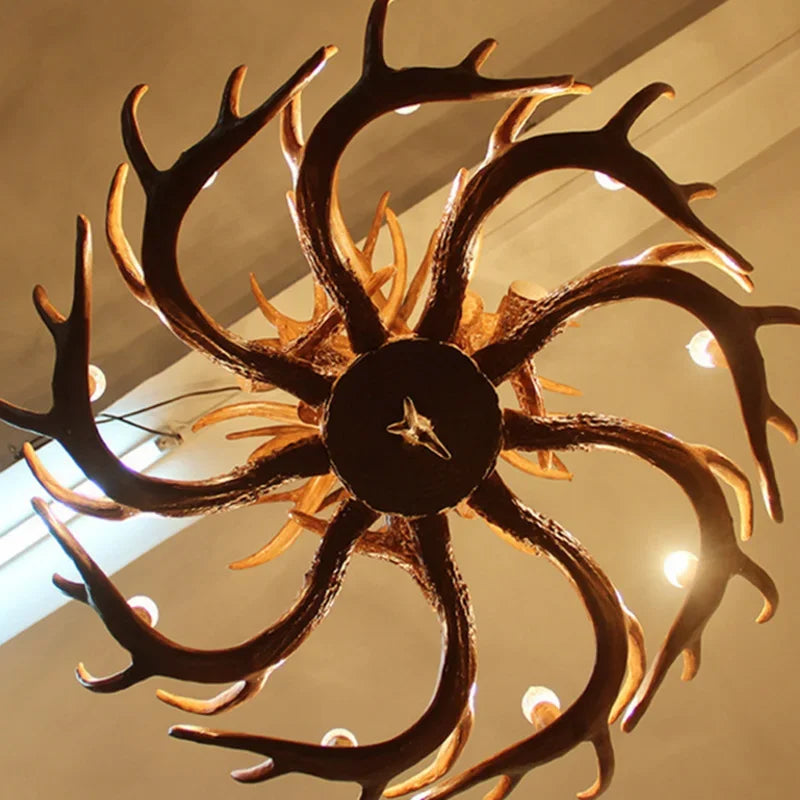 DecorBites™ Antler Pendant Chandelier for Home and Bar Decor - Industrial Deer Horn Fixture