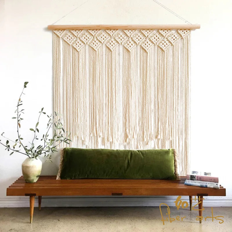 DecorBites™ Bohemian Macrame Curtain Tapestry for Door/Window/Wall, Wedding Home Decor