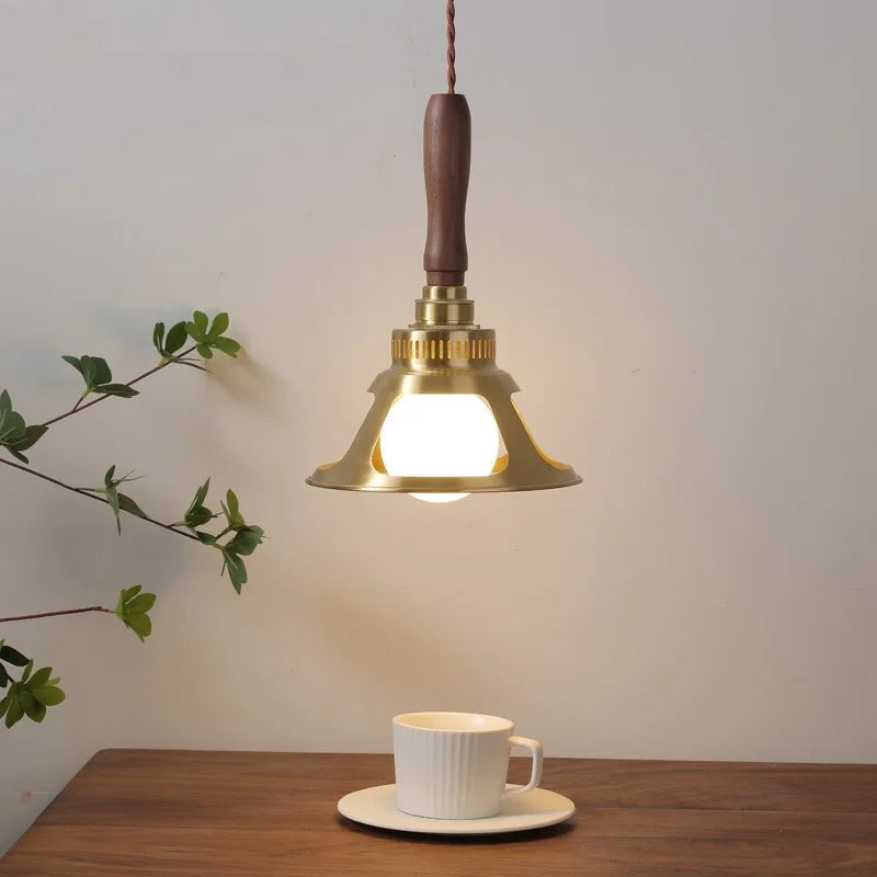 DecorBites™ Copper Walnut LED Pendant Lights, Modern Hanging Lamp for Hallway, Bedroom, Dining Room