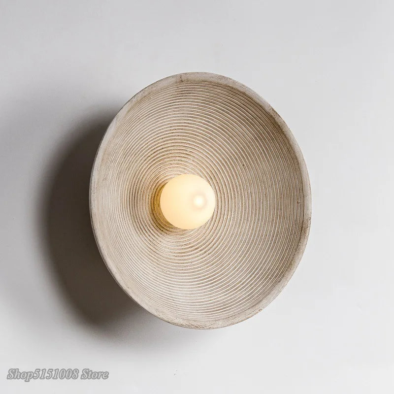 DecorBites™ Japanese Style Circle Wall Lamp for Bedroom, Living Room, Dining Room, Aisle Décor
