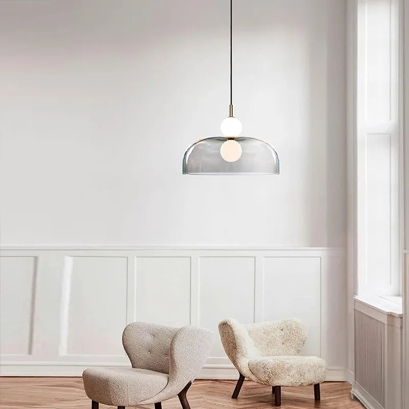DecorBites™ Glass Ball Pendant Light for Duplex Stairwells, Living Room, Bedroom, and Staircase Decor