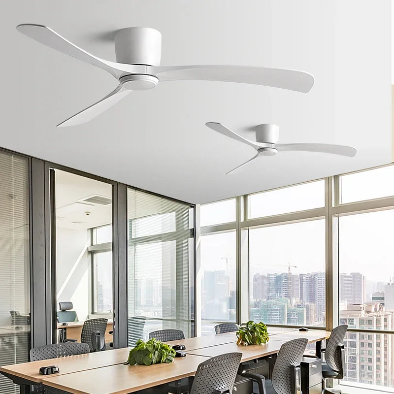 DecorBites™ Black Modern Low Profile DC Ceiling Fan with Remote Control, Strong Airflow