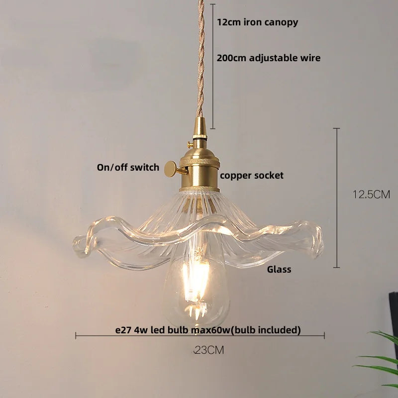 DecorBites™ Clear Glass LED Pendant Lamp Modern Wire Adjustable Hanging Light