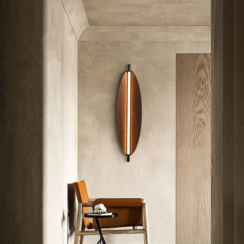DecorBites™ Brown Metal Leaf Wall Sconce 3000K Modern Lamp for Home, Parlor, Bedroom