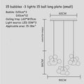 DecorBites™ Glass Bubble Chandelier Customized Pendant Light for Living Room Atmosphere