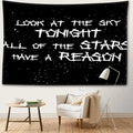 DecorBites™ Black Sky Art Tapestry: Lil Peep Aesthetic Dorm Decor for Mysterious Vibes