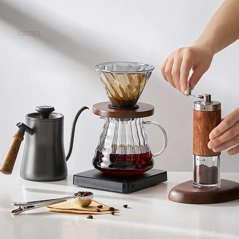 DecorBites™ Hand Punch Coffee Pot Gooseneck Spout Kettle Long Mouth Maker