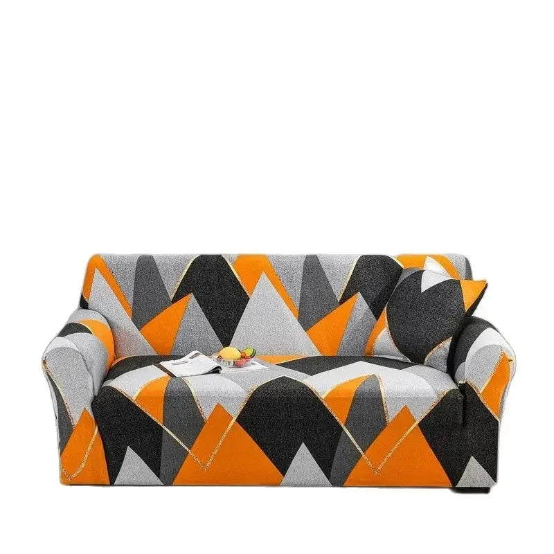 DecorBites™ Colorful Block Sofa Covers: Stretchy Loveseat Sectionals, Couch, Chair Slipcover