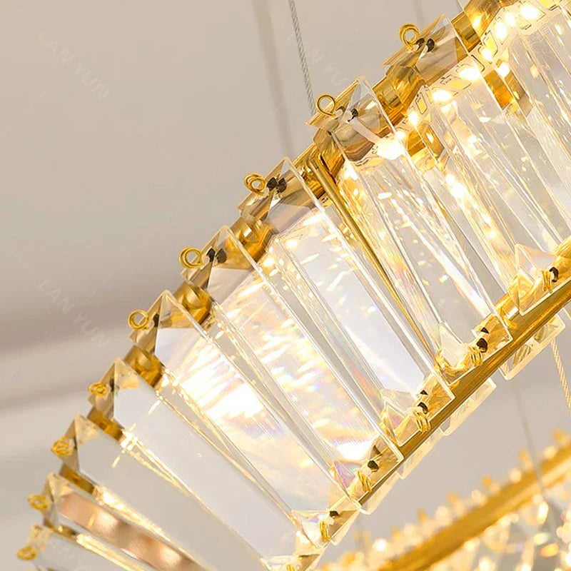 DecorBites™ Crystal Chandelier - Stair & Living Room Pendant Lights - Interior Lighting