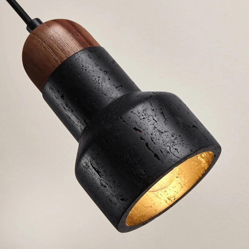 DecorBites™ Black Stone LED Hanging Pendant Light for Modern Home Decor