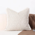 DecorBites™ Brighton Cross Stitch Faux Leather Cushion Cover 45x45cm Brown