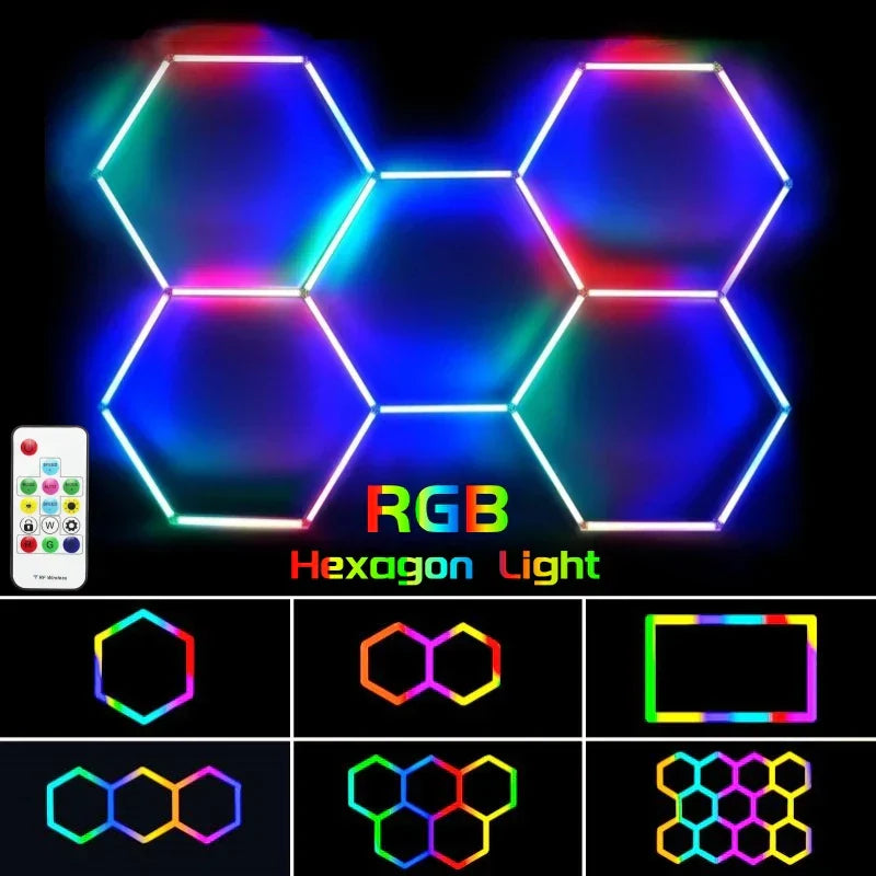 DecorBites™ LED Hex Garage Light with Remote Control