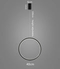 DecorBites™ LED Ring Chandelier: Minimalist Black Circle Pendant Light for Living Room Lighting
