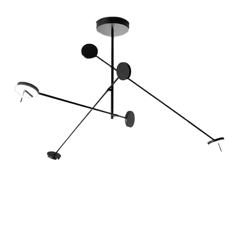 DecorBites™ Black Metal LED Chandelier for Minimalist Living Room Lighting