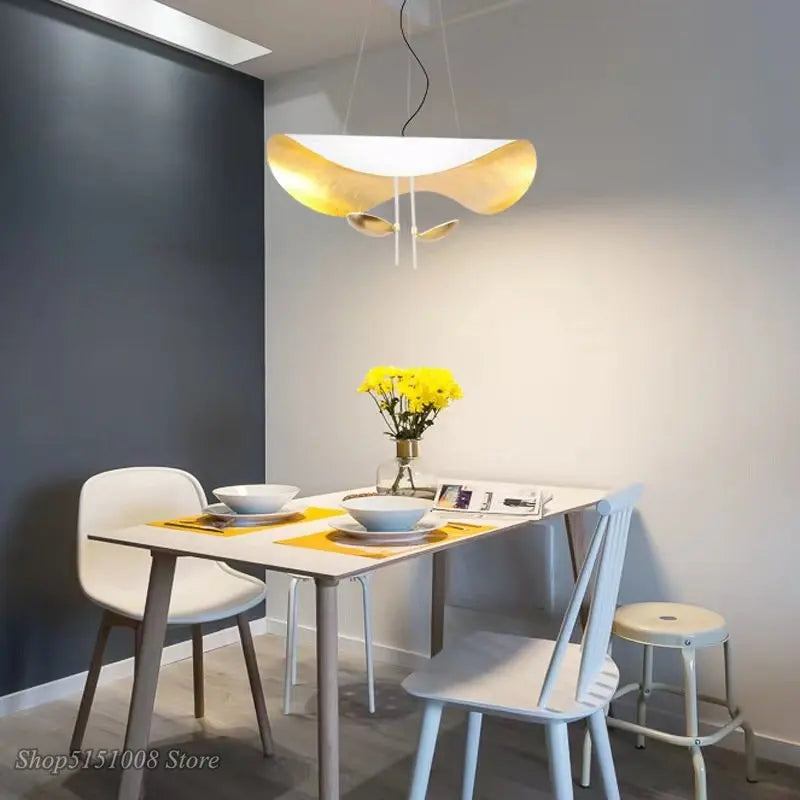 DecorBites™ Gold Texture LED Pendant Lights: Modern Living Room Bedroom Hanging Lamps