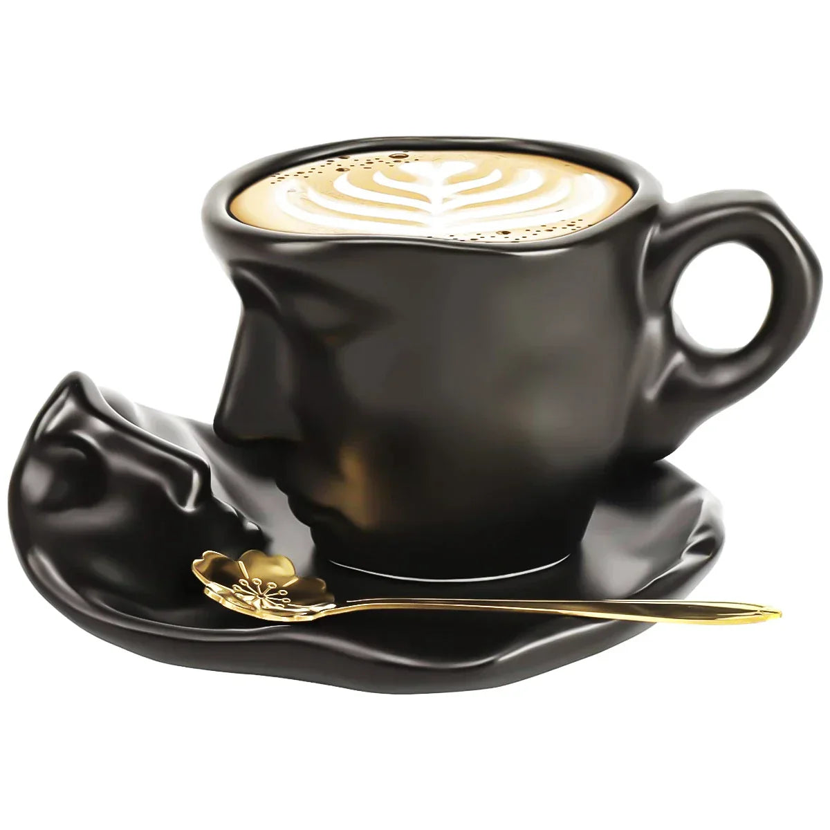 DecorBites™ Ceramic Kissing Couple Tea Cup Set with Saucer and Spoon
