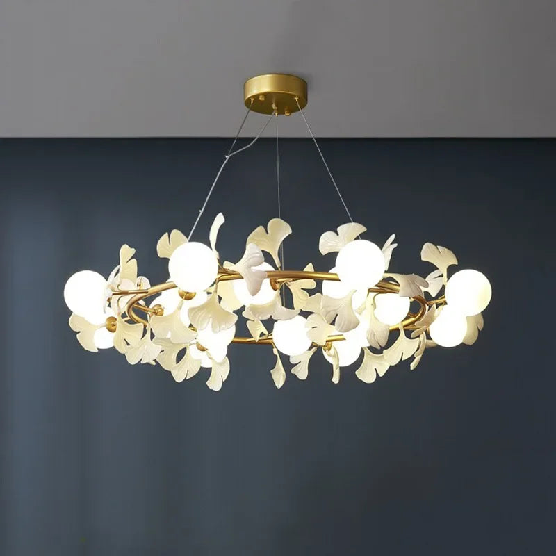 DecorBites™ LED Gingko Leaf Branch Ceiling Chandelier Modern Living Room Bedroom Light
