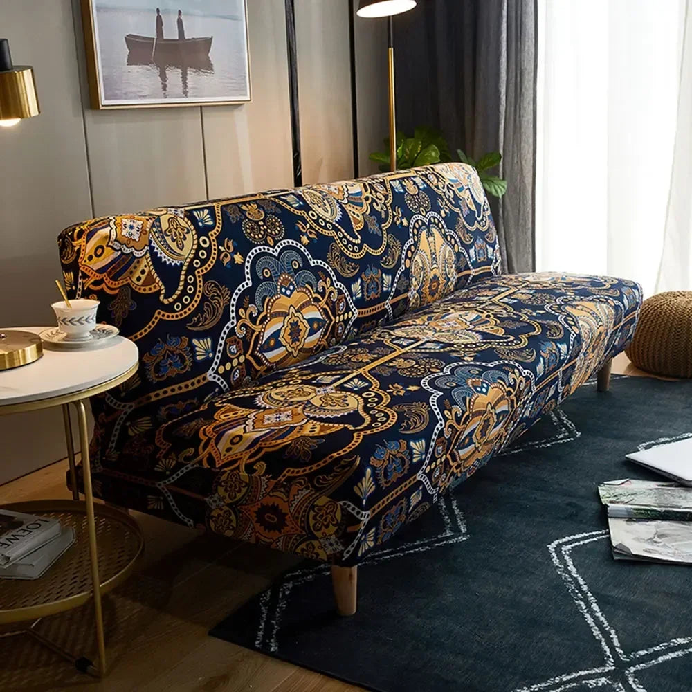 DecorBites™ Bohemian Mandala Futon Sofa Cover - No Armrest Couch Slipcover