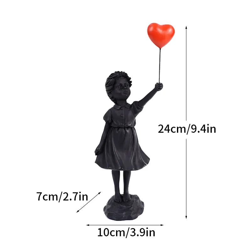 DecorBites™ Banksy Girl Balloon Sculpture Figure for Modern Interior Decor