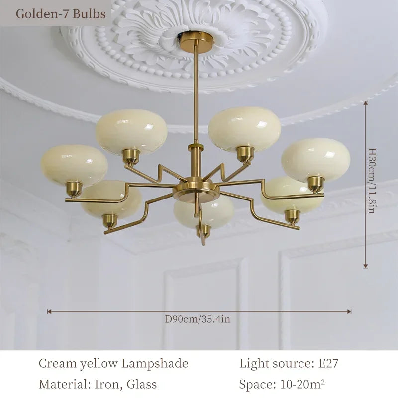 DecorBites™ Bauhaus Medieval Chandelier for Living Room, LED Hanging Lamp