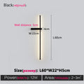 DecorBites™ Black Long Strip Wall Lamp - Modern Minimalist Bedroom Living Room TV Wall Light
