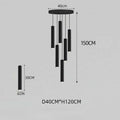 DecorBites™ Black LED Crystal Staircase Chandelier: Modern Nordic Design, Creative Island Hanging Lamp