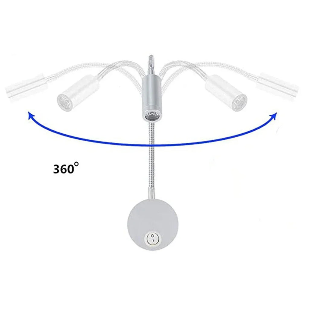 DecorBites™ LED Bedside Wall Sconces 3W Reading Lamp Night Light Fixture